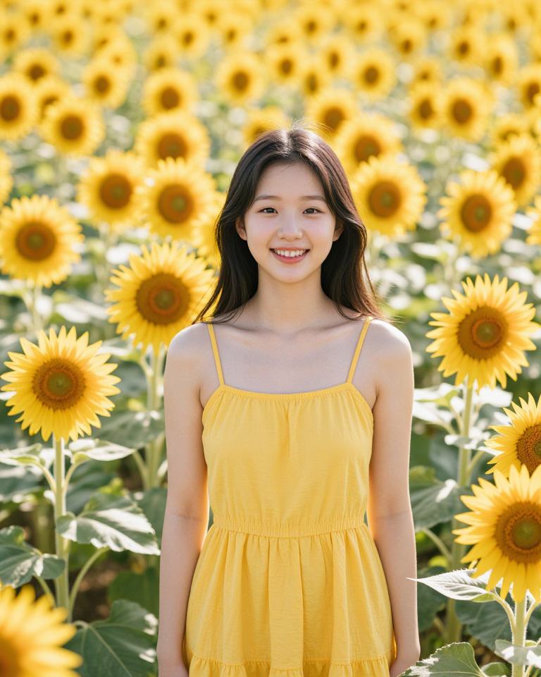노란 원피스의 소녀