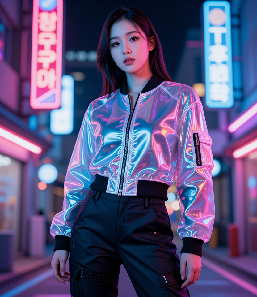 네온 시티 스트릿 패션