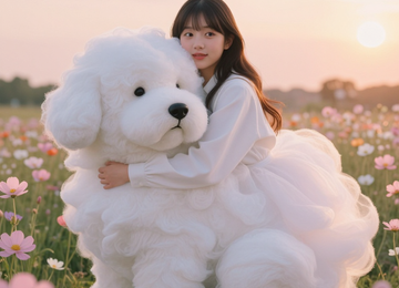 구름 강아지와 소녀