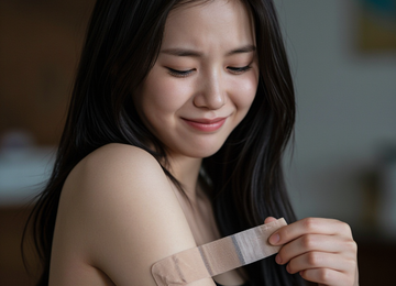 밴드를 떼어내는 순간