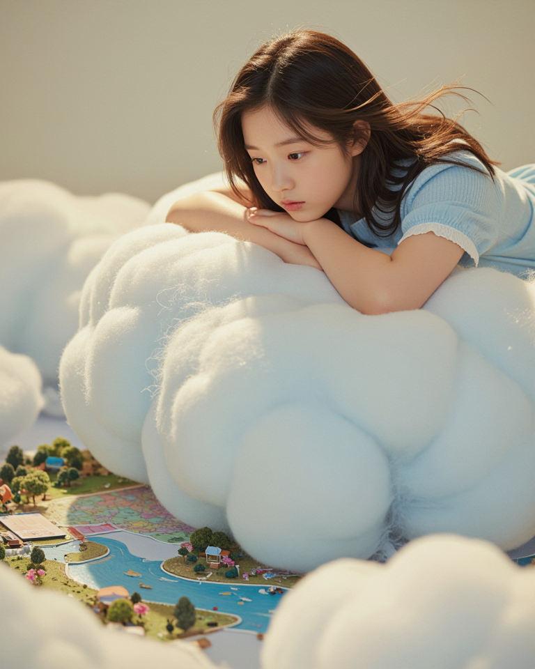 구름 위에 앉은 소녀