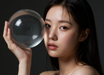 투명한 구슬을 든 소녀