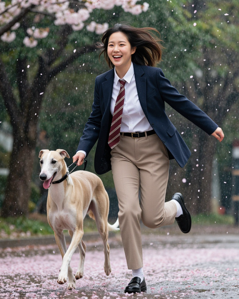 꽃비 내리는 달리기