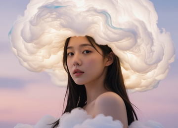 구름 모자 쓴 소녀