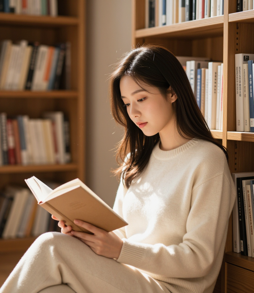 햇살 가득한 오후의 서재
