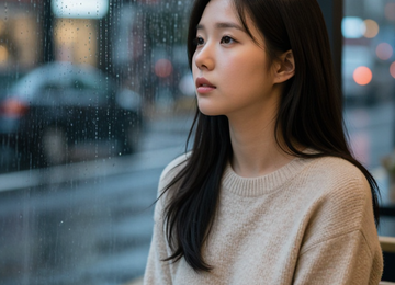 비 오는 날의 유리창