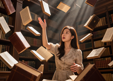 책장이 떠다니는 도서관