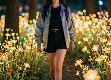 네온 꽃밭의 스트릿 패션