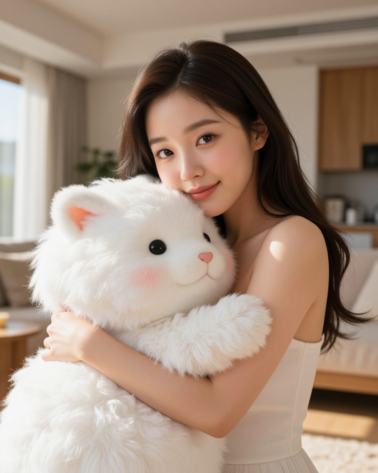 거대 인형과 소녀