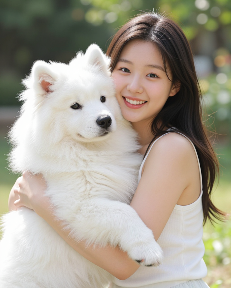 거대 강아지랑 포옹하기
