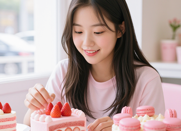 달콤한 핑크 디저트 타임
