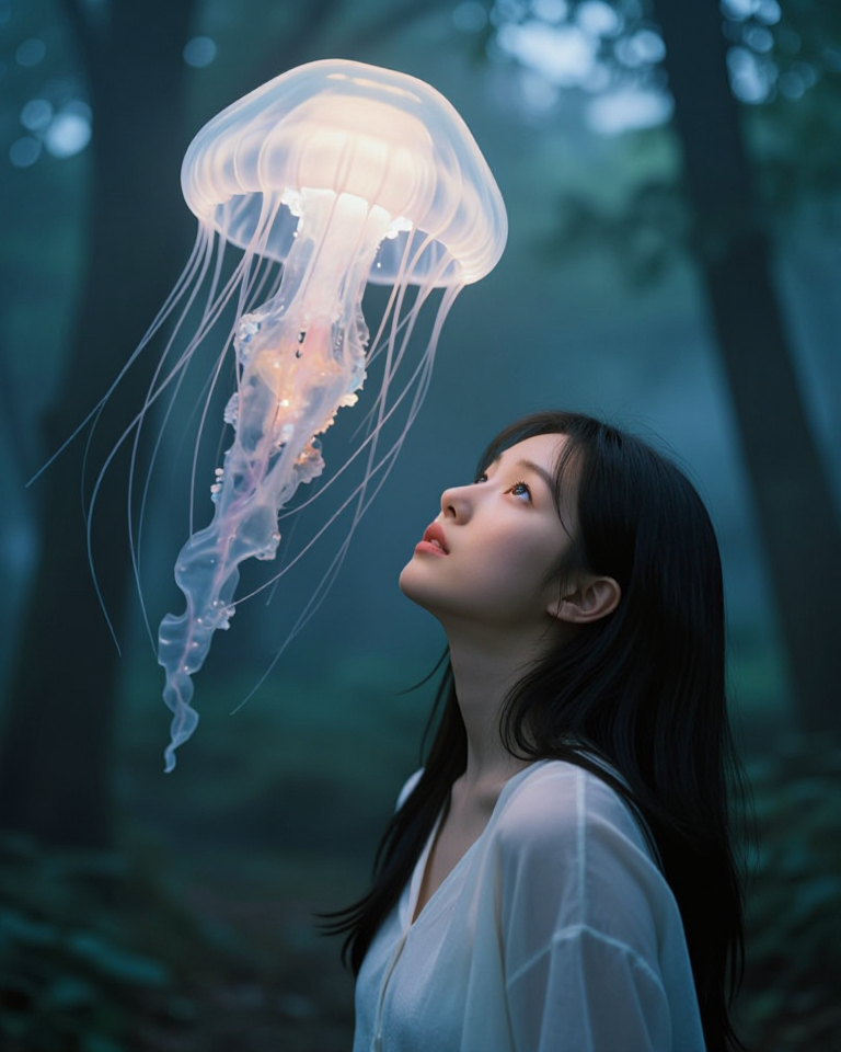 숲속의 빛나는 생명체