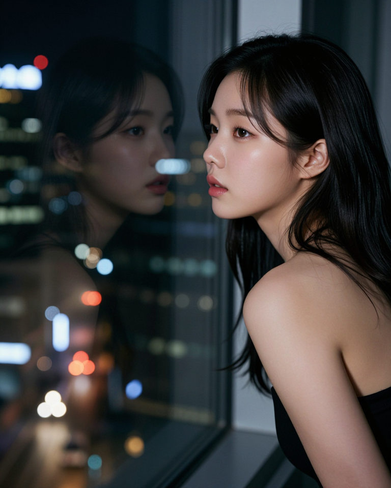 창밖을 보는 여인