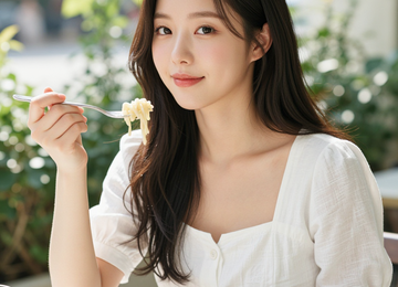 정원의 파스타 여인