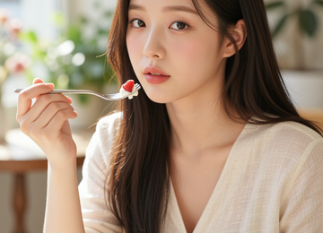 딸기 케이크와 소녀