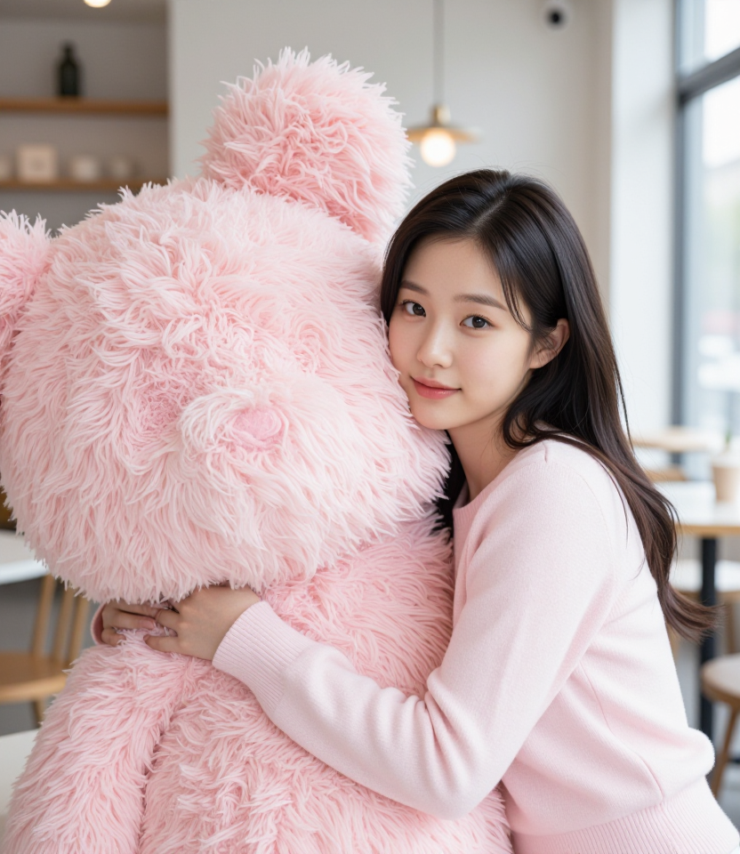 거대 인형과 소녀