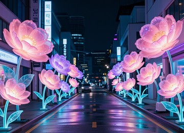 네온 꽃이 피는 서울 거리